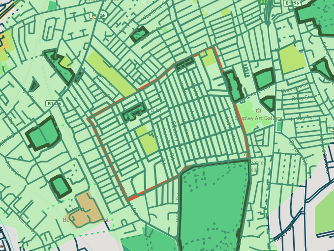 image013 Greenspace coverage map for 5-minutes walk