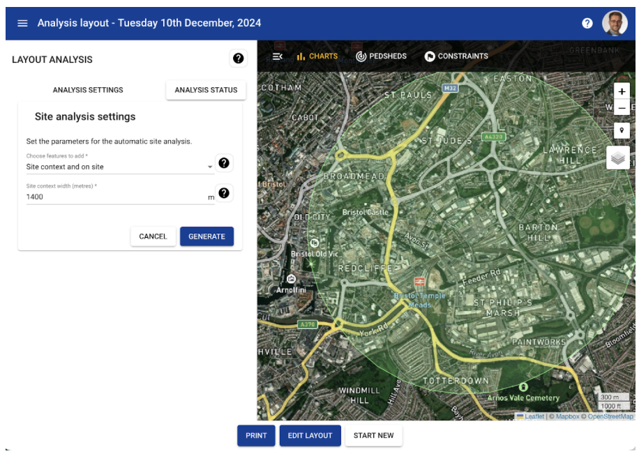 Place analytics - setting the impact area Place analytics - setting the impact area