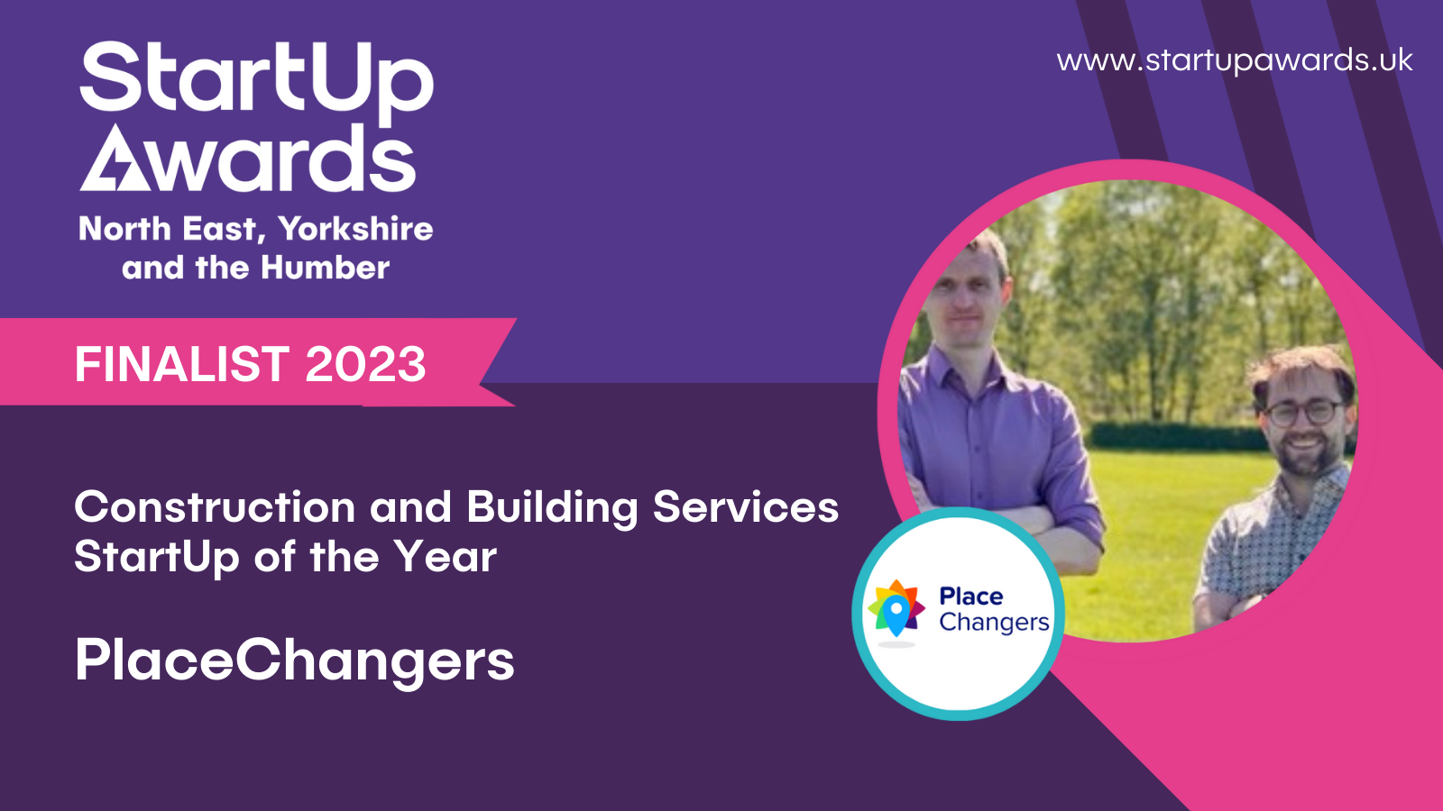 PlaceChangers shortlisted at the 2023 Startup Awards