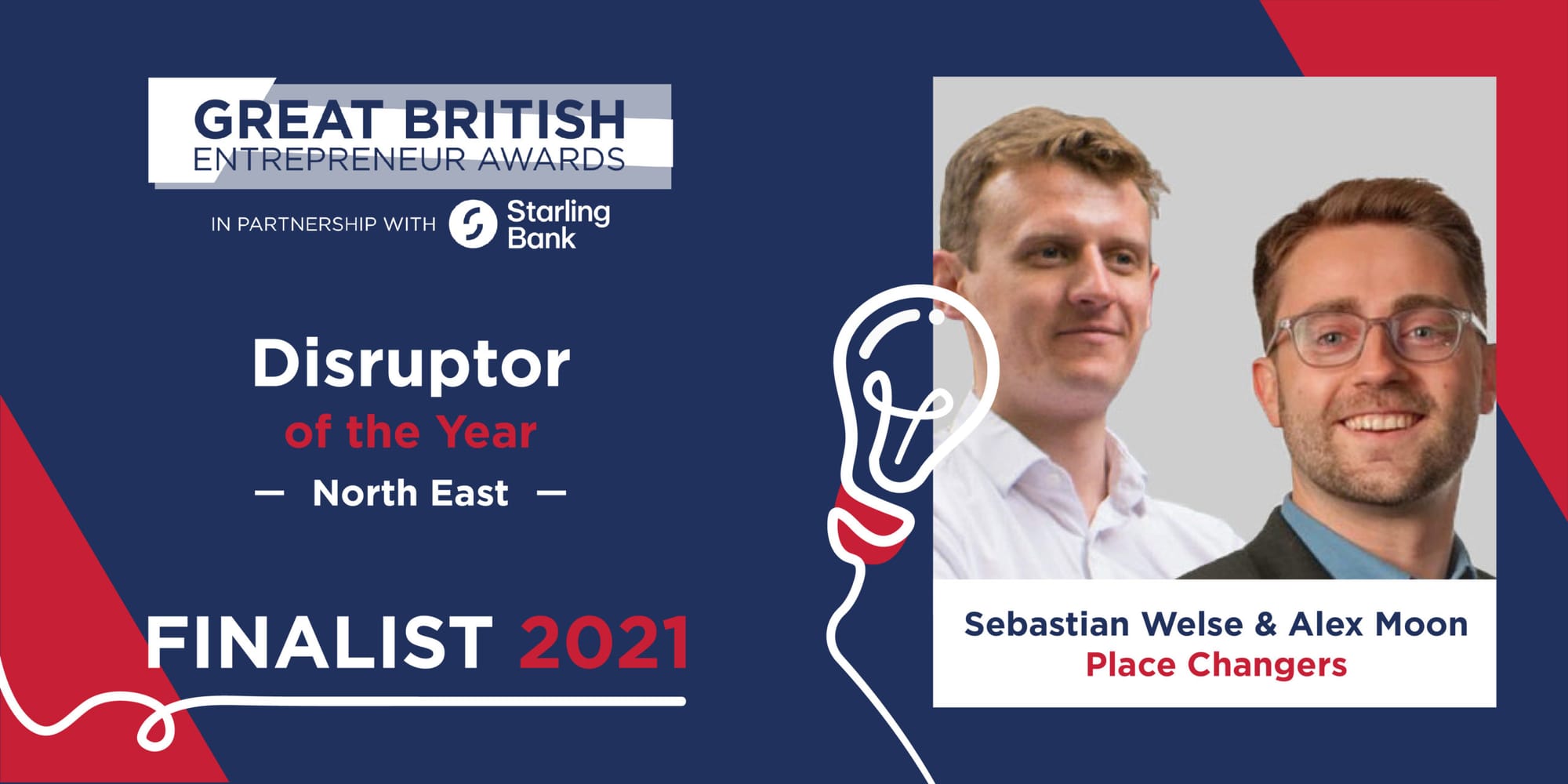 PlaceChangers nominated as a finalist in the category “Disruptor of the Year” at 2021 Great British Entrepreneur Awards